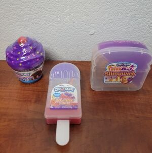 Cra-Z-Slimy Slime Set with Cupcake Ice Cream Pop and Sandwich Nwt